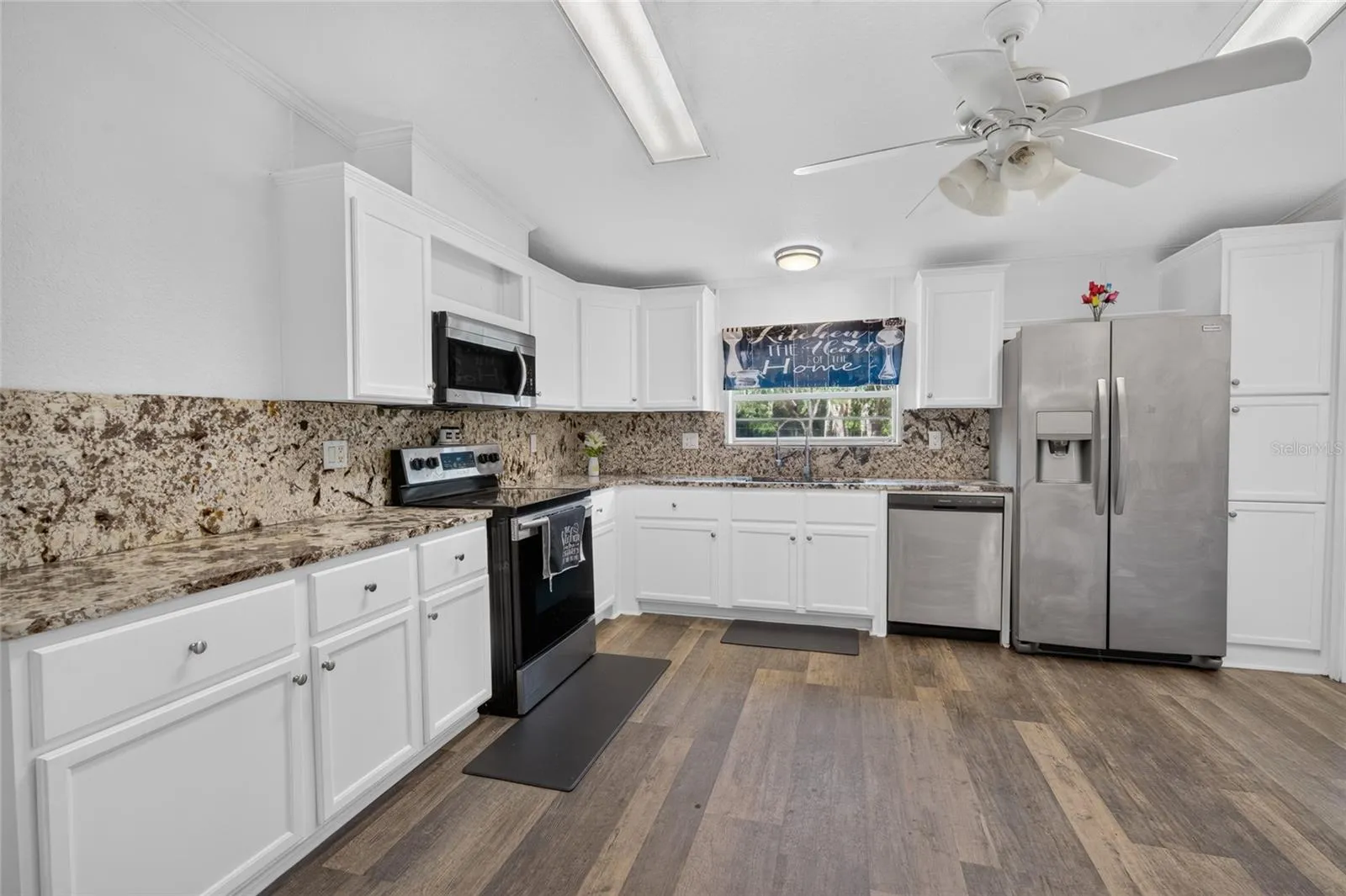 Kitchen that looks out to the pool