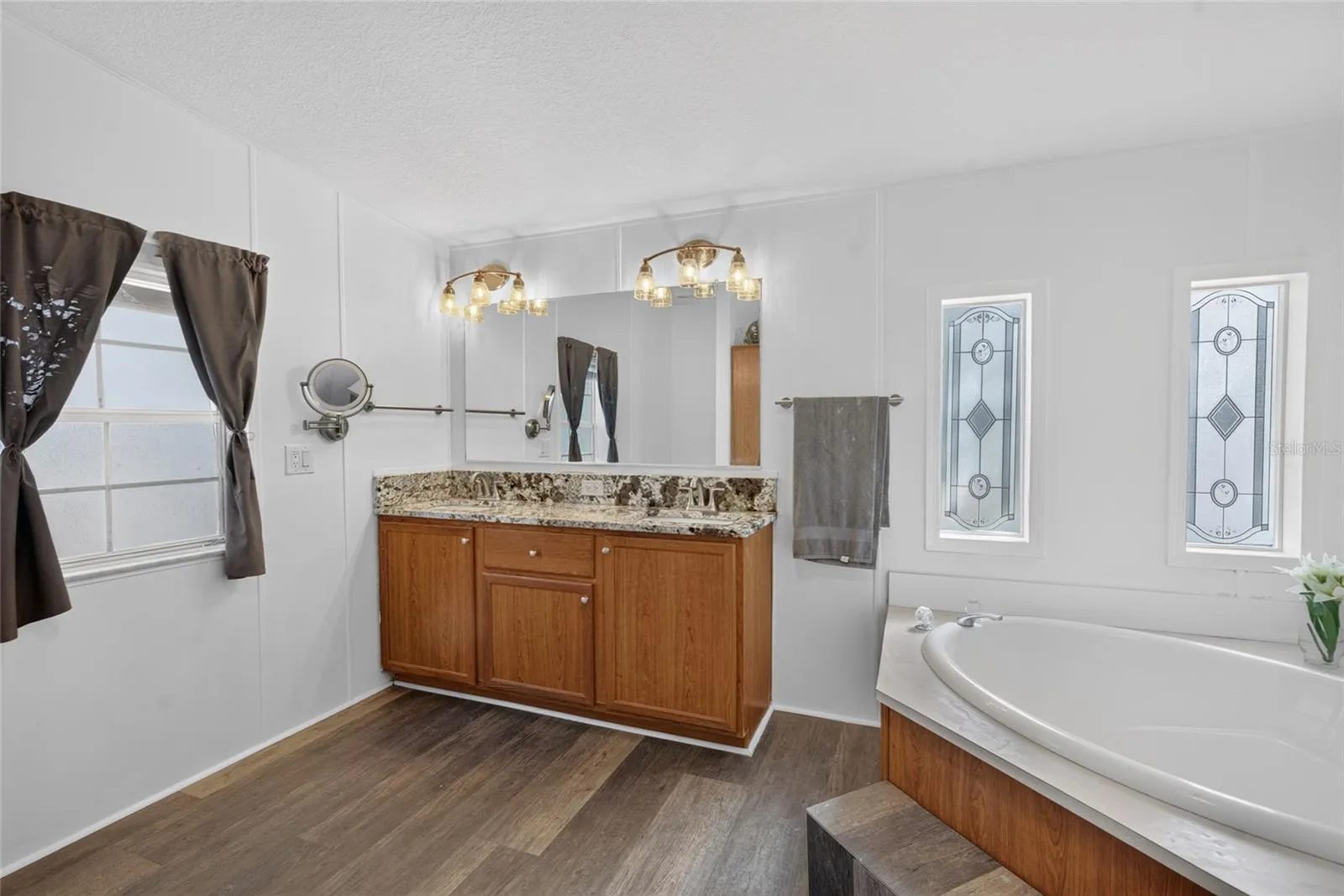 Primary bathroom with double sinks