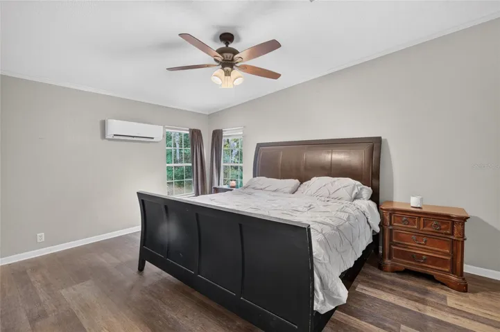 Primary bedroom with large walk in closet