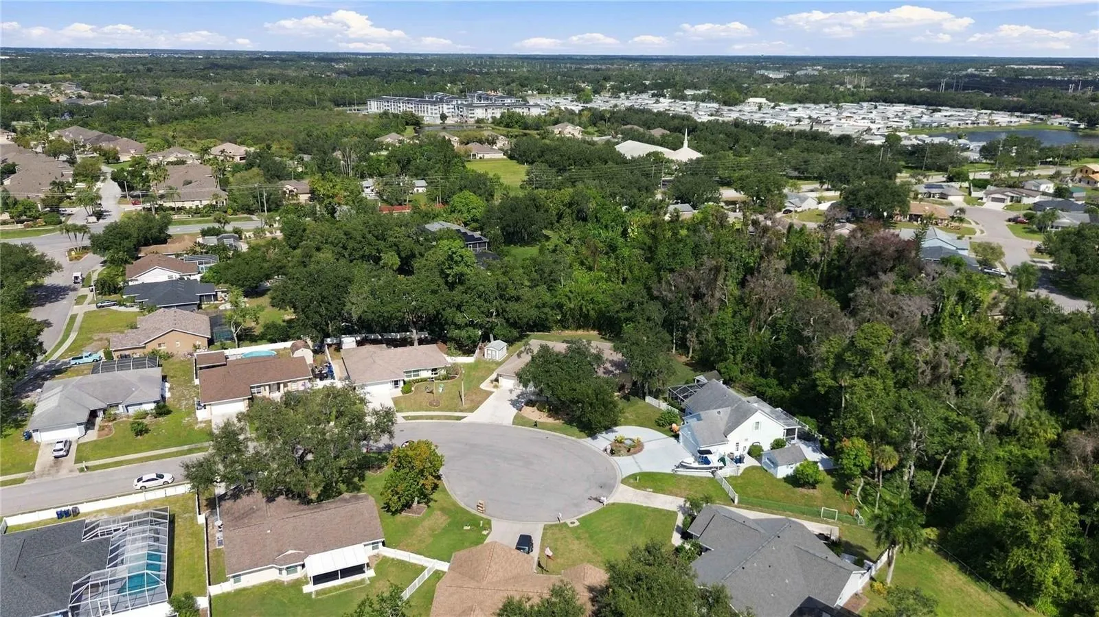 Aerial view of the neighborhood