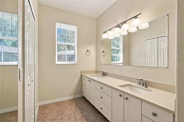 Primary bath with quartz counters