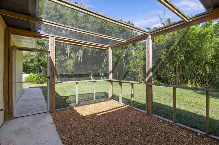 Screened dog run