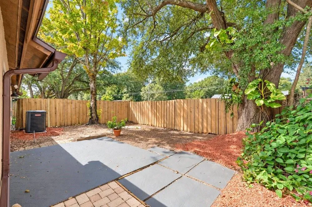 Fenced backyard