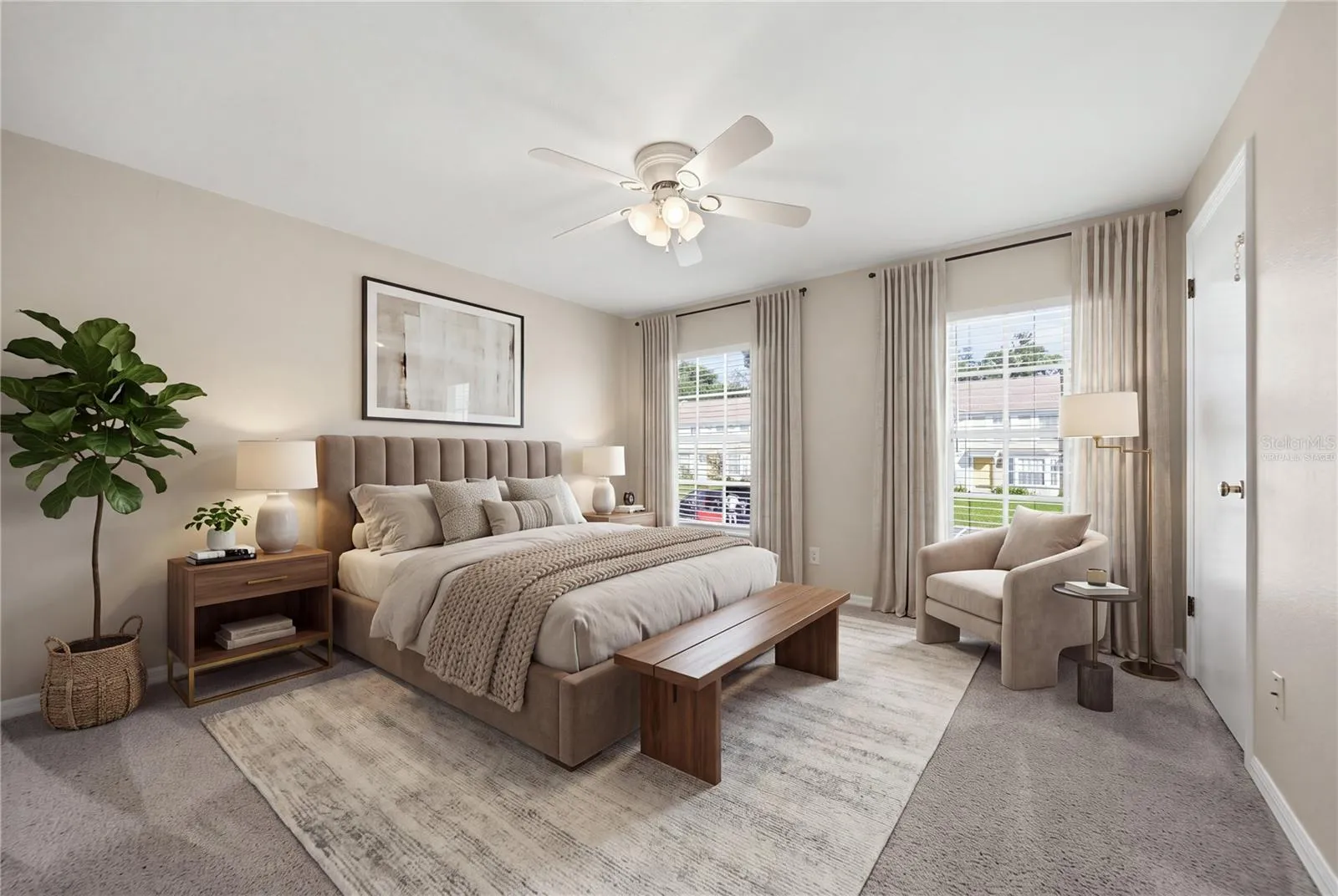 Virtually staged Bedroom #2