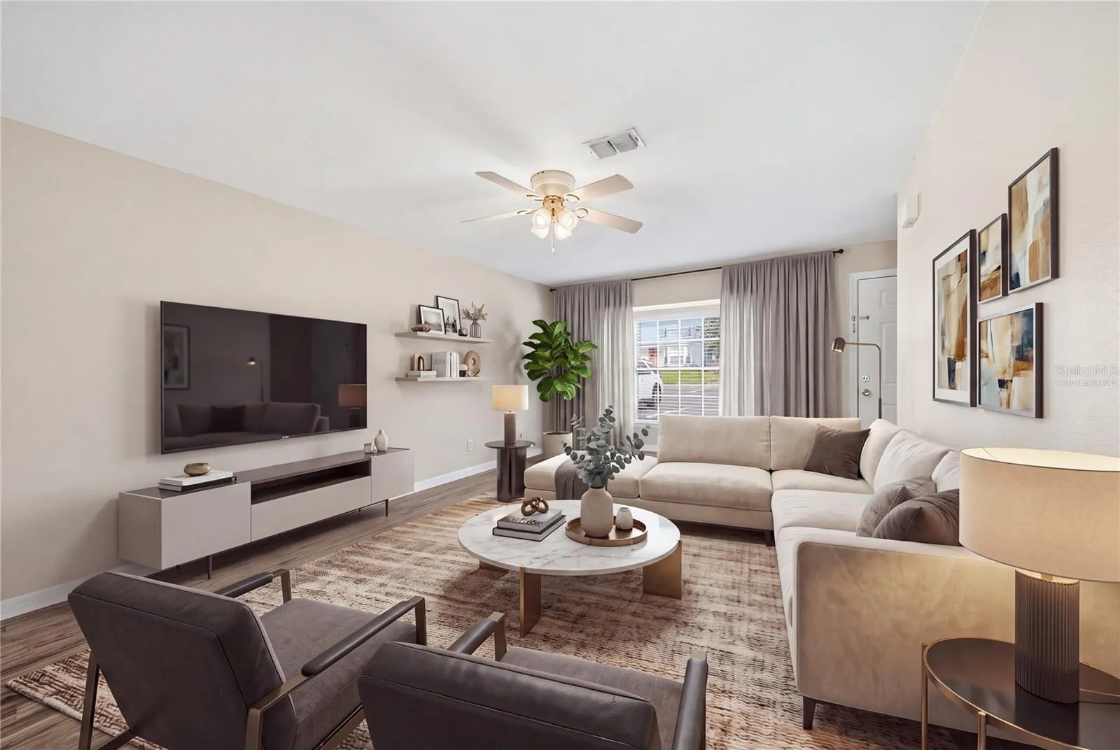 Virtually staged Living Room