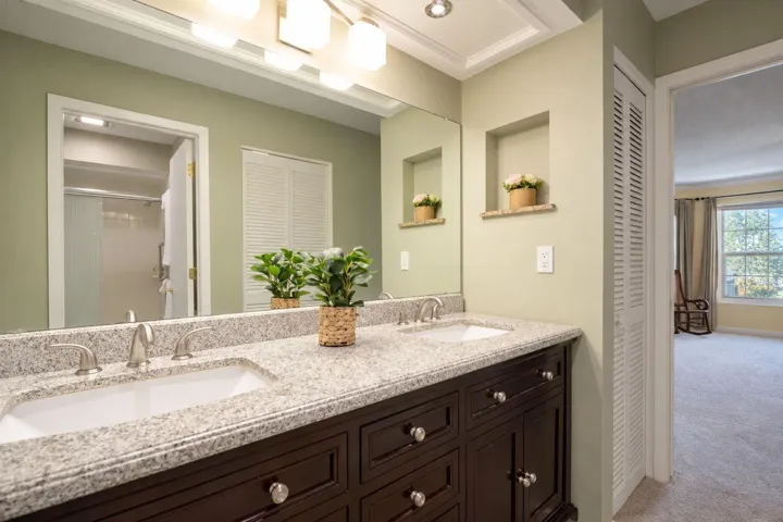 Oversized &amp; updated vanity &amp; linen closet~