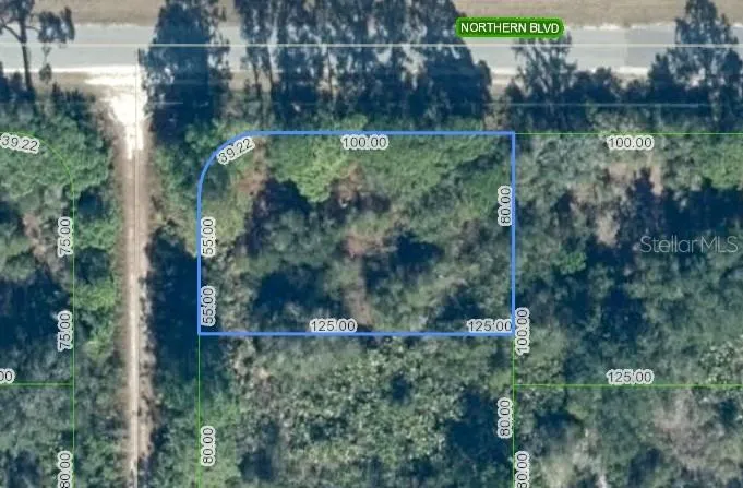 Wooded corner lot with access on two sides.