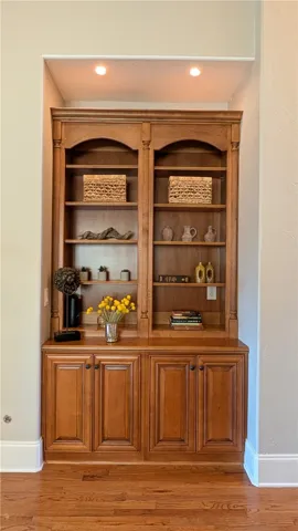 Perfect built-in next to the mantle in the living room for organization.