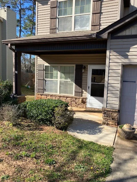 Close up of front porch