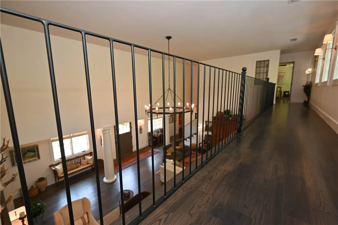 Indoor balcony overlooking the main room.