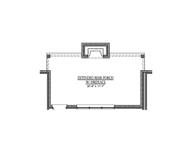 This home includes the extended rear porch and rear gas fireplace.