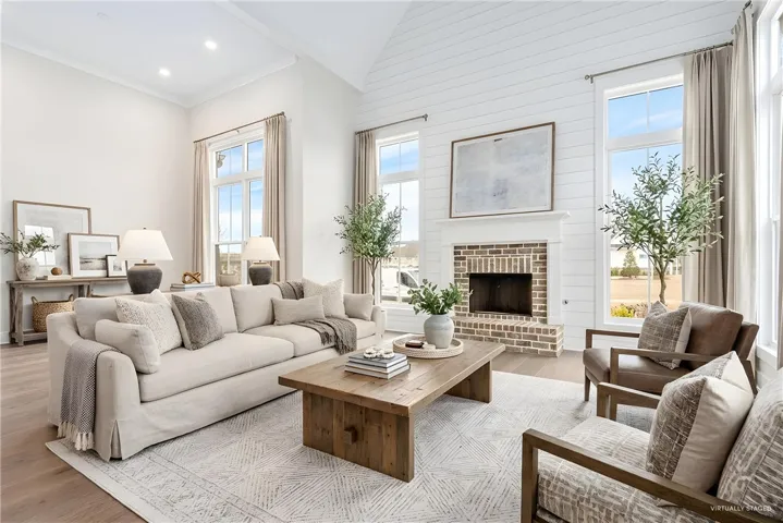 Living room virtually staged