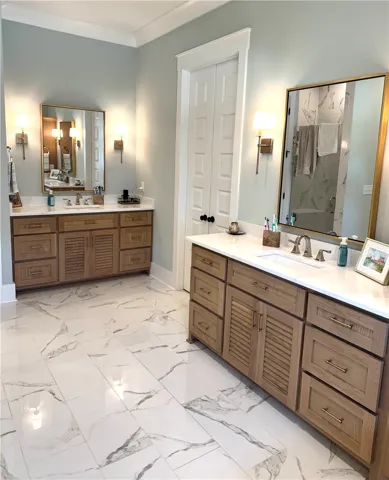 His/Her Custom White Oak Vanities