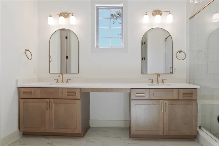 Primary bathroom double vanity