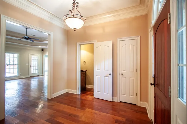 Foyer with powder room