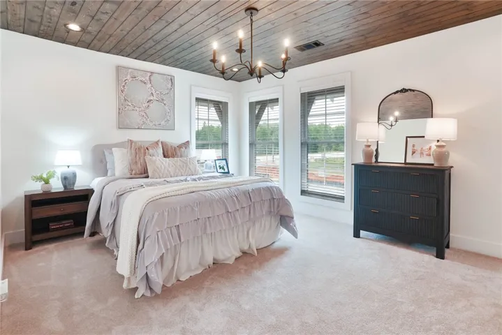 Example of a completed Trent Plan - Primary Bedroom  - All plans, pricing, and selections/specifications are subject to change without notice.