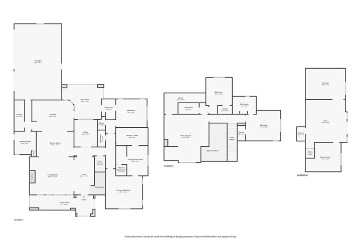 Three Level Floor plan
