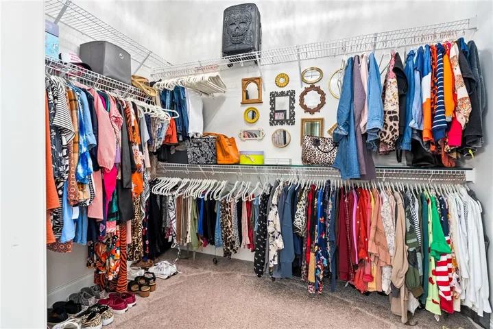 One of two large closets in primary suite