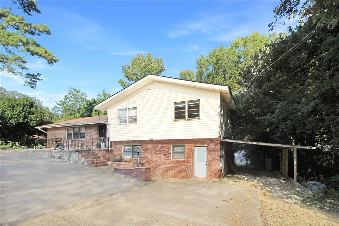Front Elevation Showing the Covered Carport