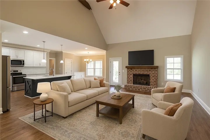 Virtually staged living room