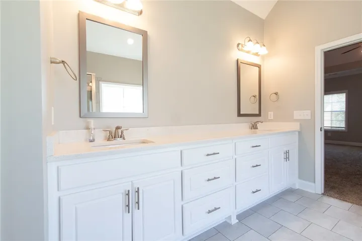 Primary bathroom double vanity