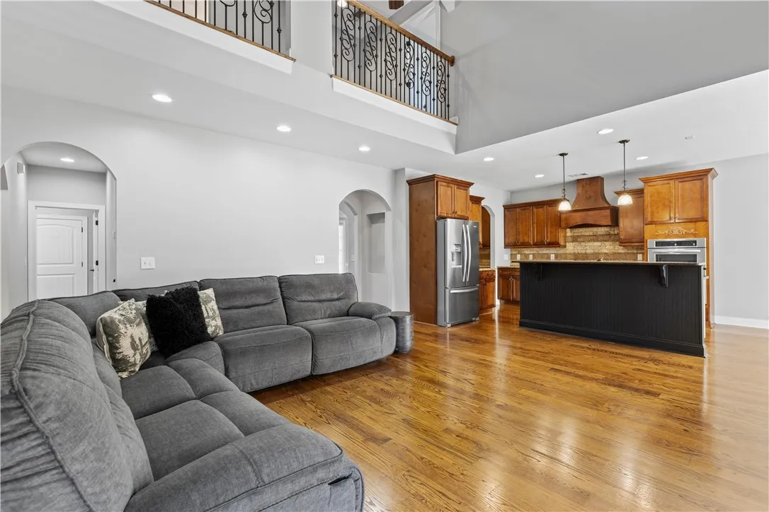 Greatroom with hardwood flooring