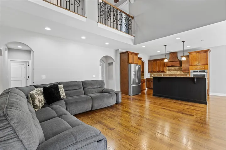 Greatroom with hardwood flooring