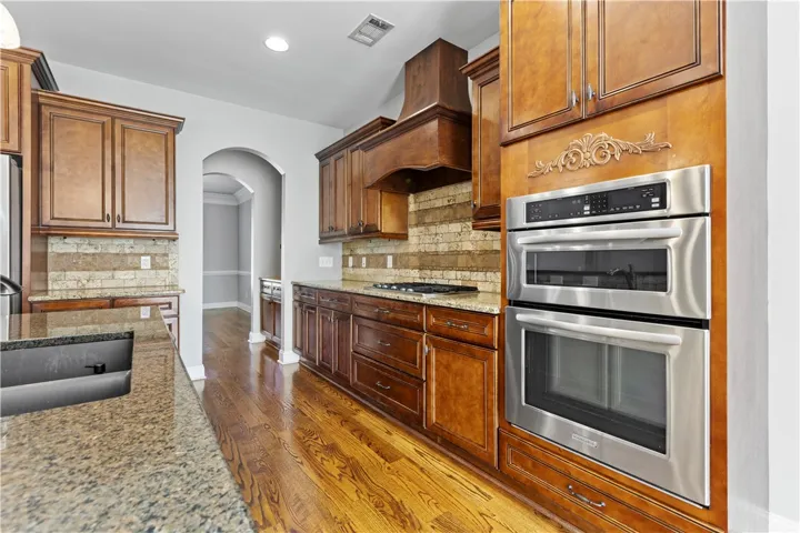 Kitchen has great setup to entertain guests
