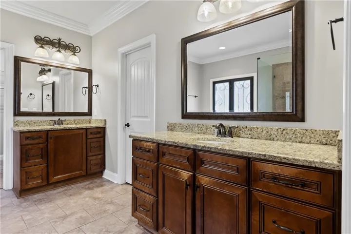 His and Hers vanities in master bathroom
