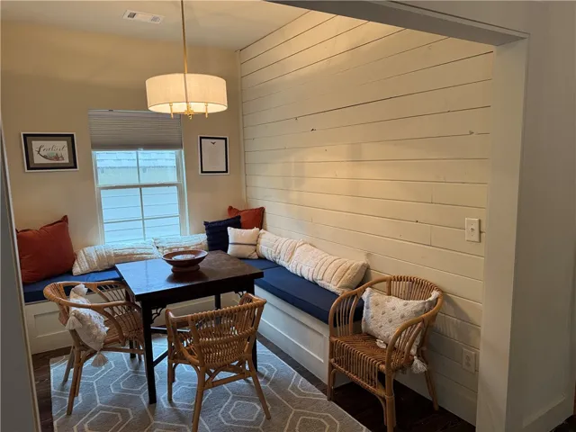 Custom dining with Bankhead and shiplap walls
