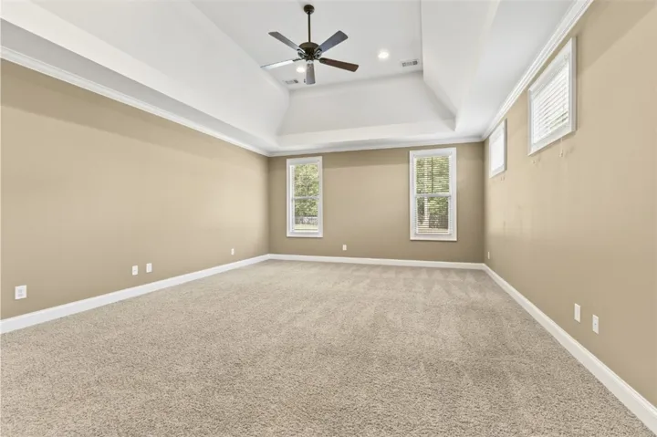 Spacious primary bedroom