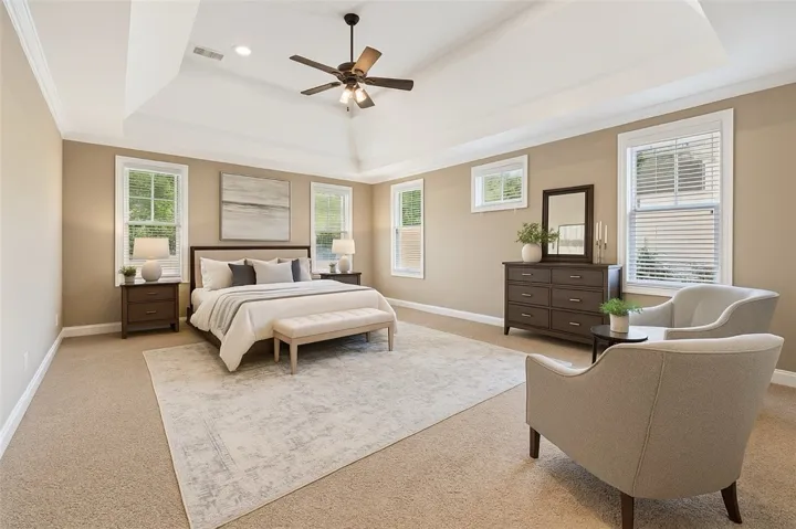 Virtually staged Primary suite