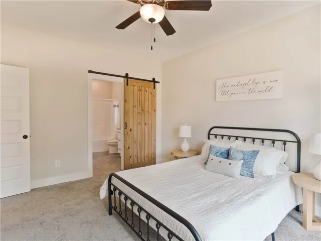 Barn Door in Primary Bedroom - example of a completed Torbert Plan