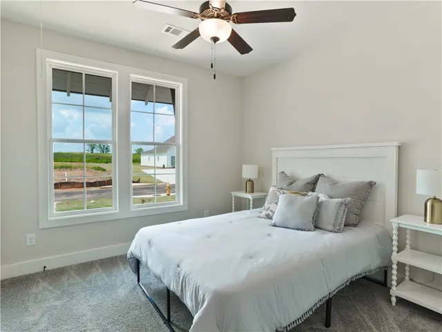 Bedroom 2 - ceiling fan with light kit - example of a completed Torbert Plan
