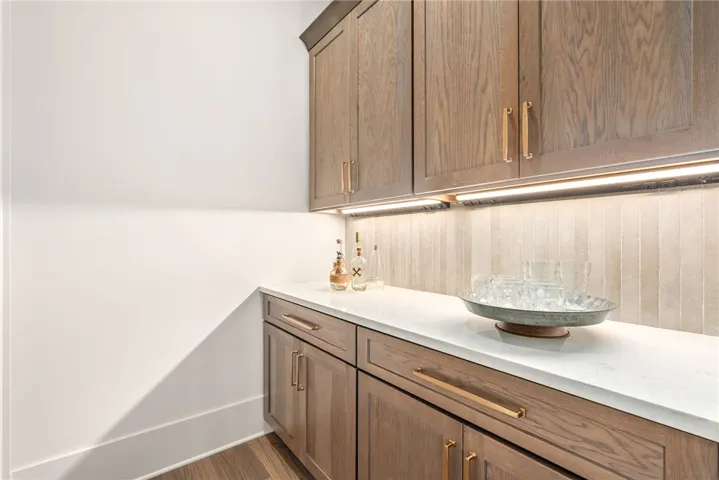 This Morning Kitchen area features space for all those everyday appliances while keeping main kitchen counters free of clutter.
