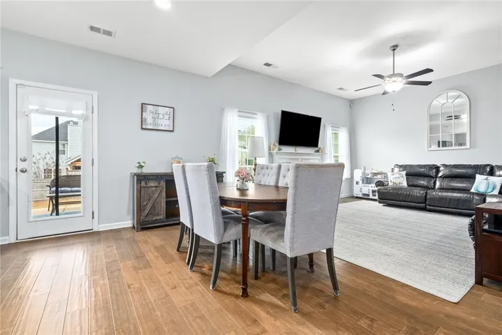 Open concept layout allows room for breakfast table