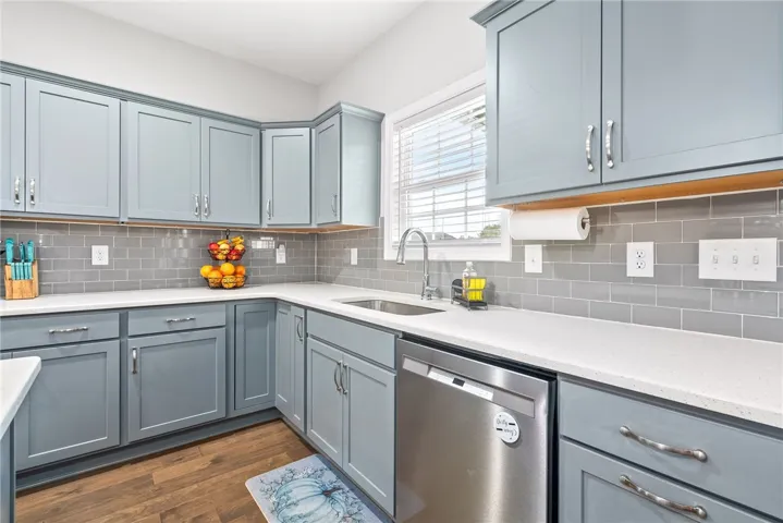 Quartz countertops and updated, modern finishes