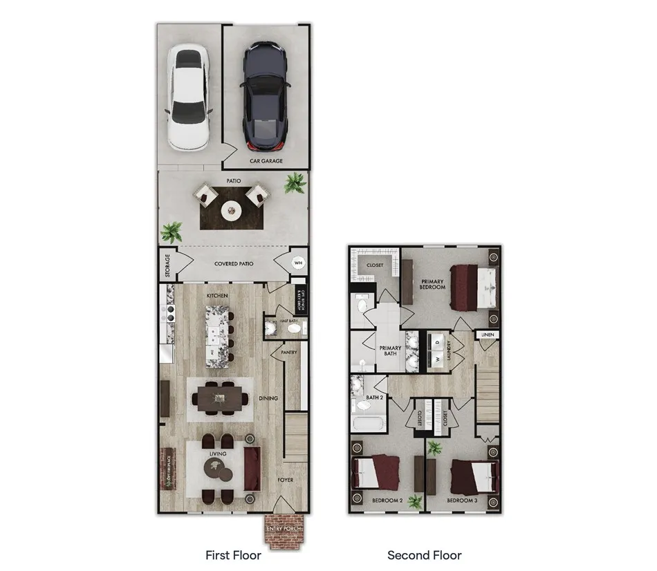 This spacious two-story residence offers an optimal floorplan for comfortable living and entertaining.
