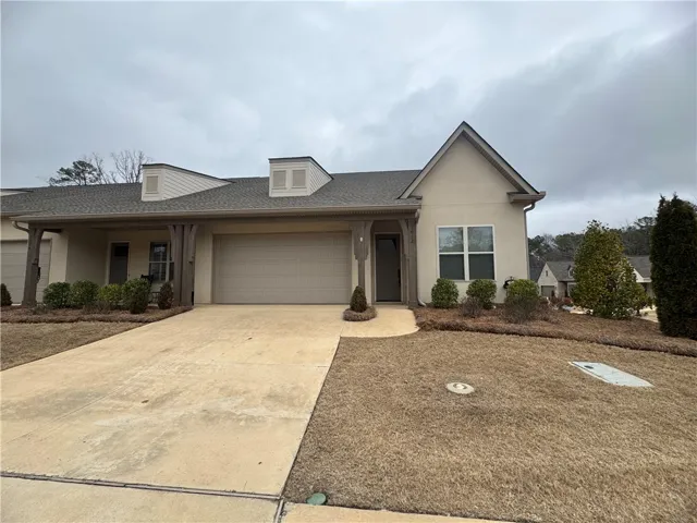 Front of townhome with double garage