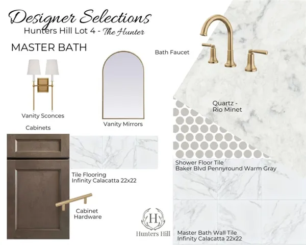 Primary bathroom selections for the Hunter A plan in Hunters Hill!