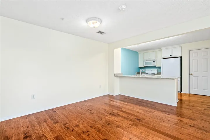 New flooring, dining room area