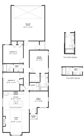 Eleanor Floor Plan with 2 car Garage