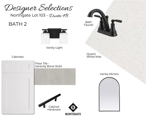 Lot 103 - Duette 4B - Designer Selections -- All plans, pricing and specifications are subject to change without notice.