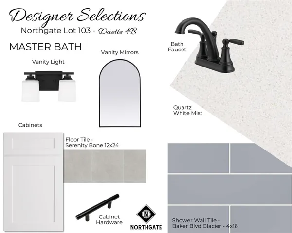 Lot 103 - Duette 4B - Designer Selections -- All plans, pricing and specifications are subject to change without notice.