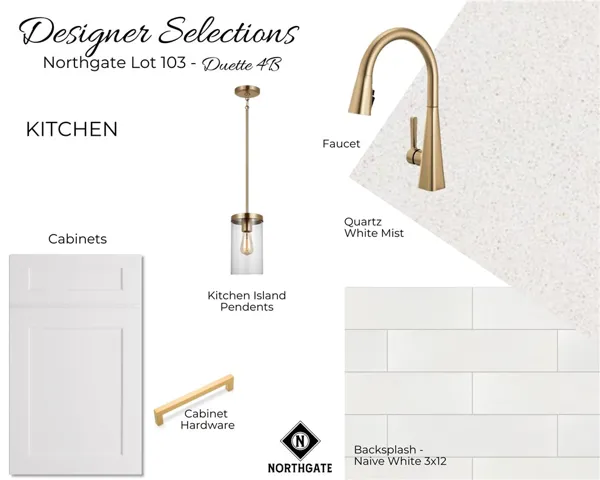 Lot 103 - Duette 4B - Designer Selections -- All plans, pricing and specifications are subject to change without notice.