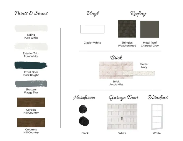 Exterior Selections for Northgate Lot 106 - Duette 3C. All plans, pricing and specifications are subject to change without notice.