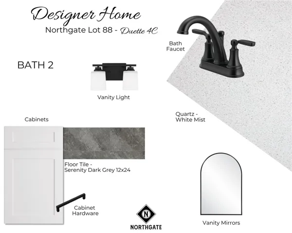 Interior Selections of Northgate Lot 88 - All plans, pricing and specifications are subject to change without notice.