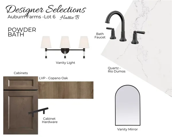 Auburn Farms Lot 6 - Powder Room - All plans, pricing and specifications are subject to change without notice.