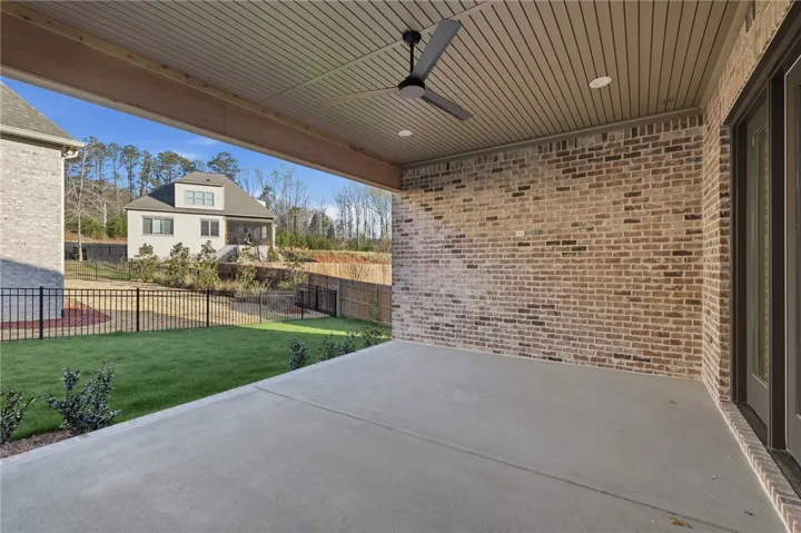 The spacious rear porch extends the home's living area.