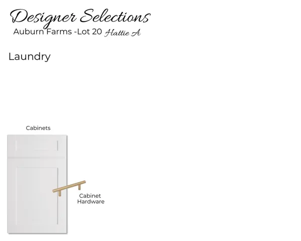 Auburn Farms Lot 12 - Laundry Selections - All plans, pricing, and specifications are subject to change without notice.